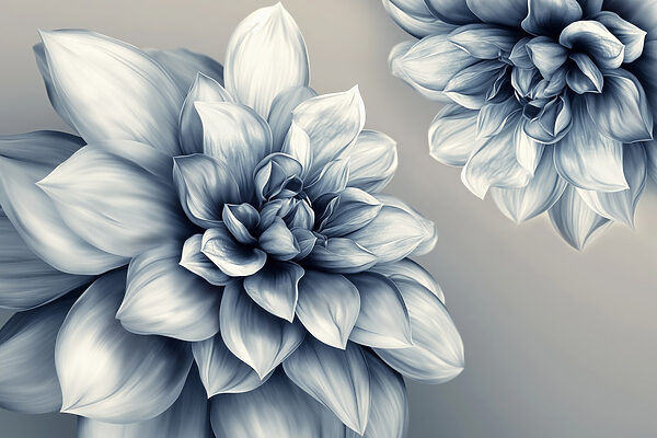 Design floral elegant în tonuri monocrome Design floral elegant în tonuri monocrome