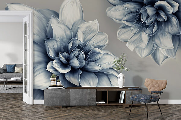 Design floral elegant în tonuri monocrome Design floral elegant în tonuri monocrome