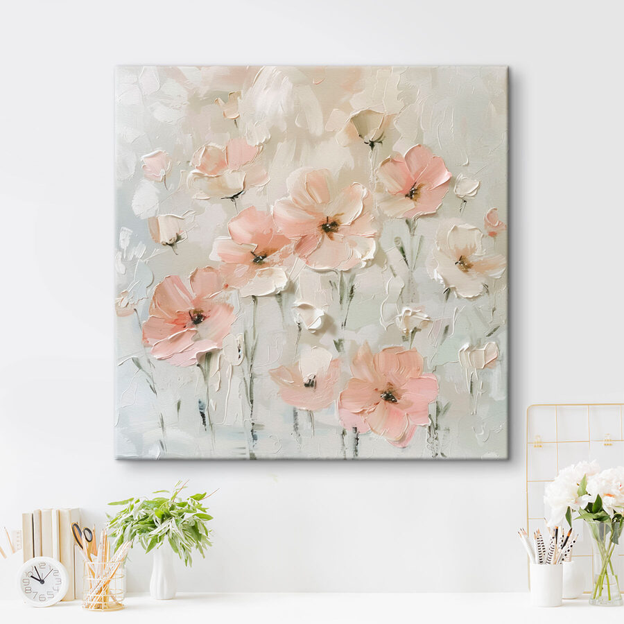 Pictura de flori roz