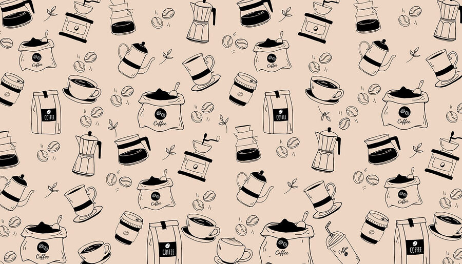 Pattern of coffee objects Pattern of coffee objects