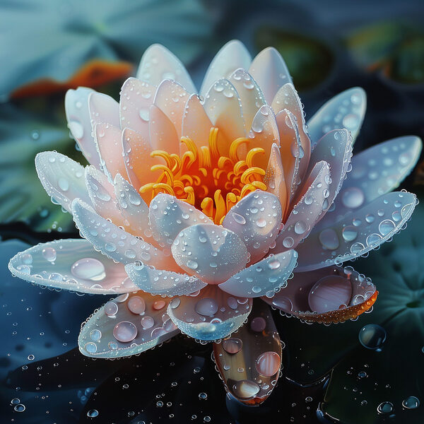 Floare albă cu picături de apă pe ea Floare albă cu picături de apă pe ea