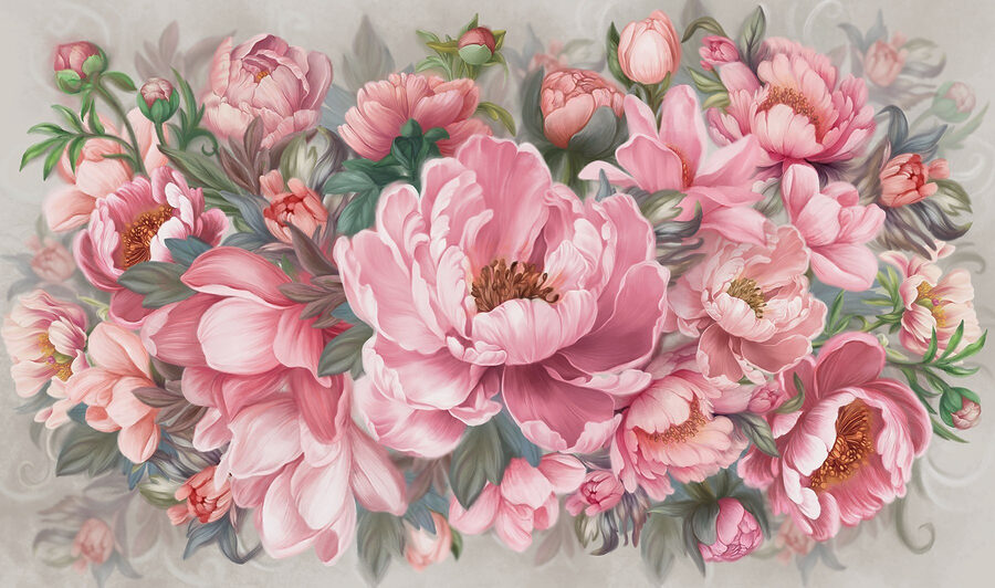 Pictura de flori roz