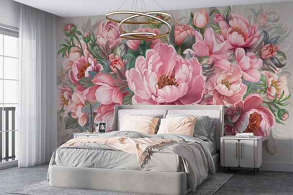 Pictura de flori roz Pictura de flori roz