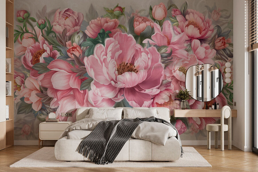 Pictura de flori roz