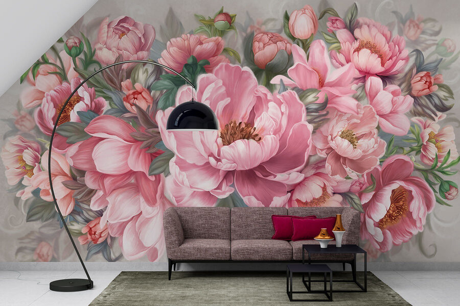 Pictura de flori roz