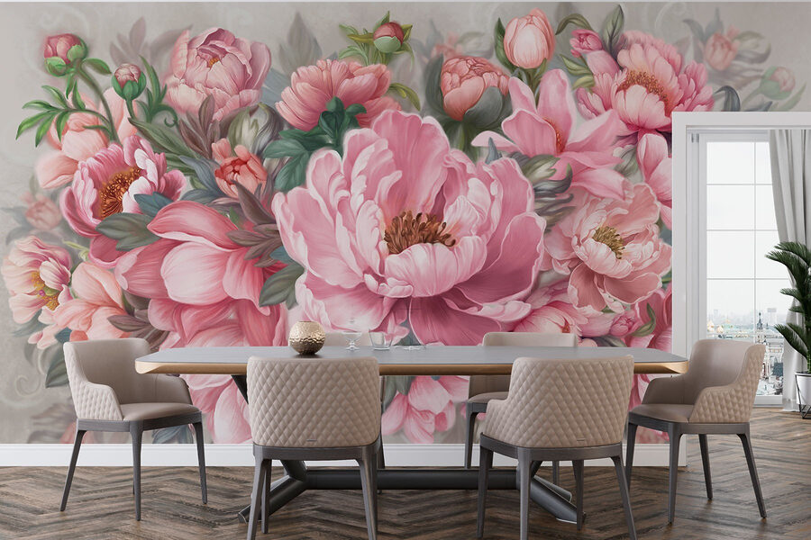 Pictura de flori roz