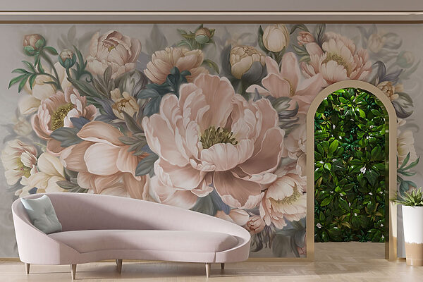 Delicate blooms in soft pastel hues