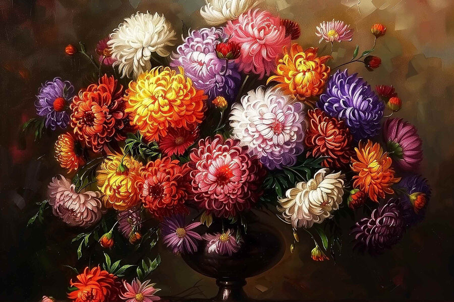 Pictura de flori într-o vază