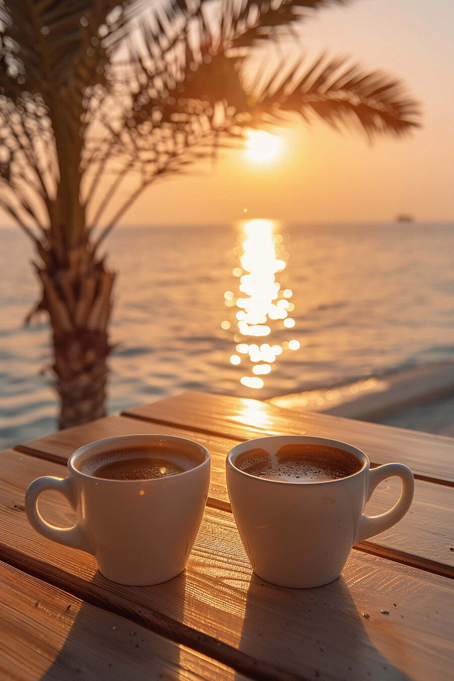 Două cești de cafea pe o masă