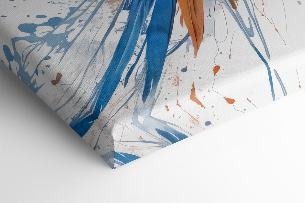 Colorful bird flying with paint splashes Colorful bird flying with paint splashes