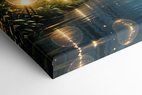 Glowing bubbles in a forest