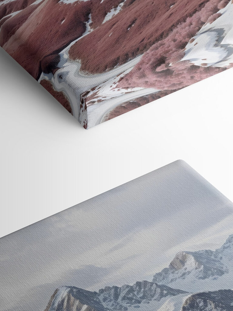 Snowy mountains with a winding road