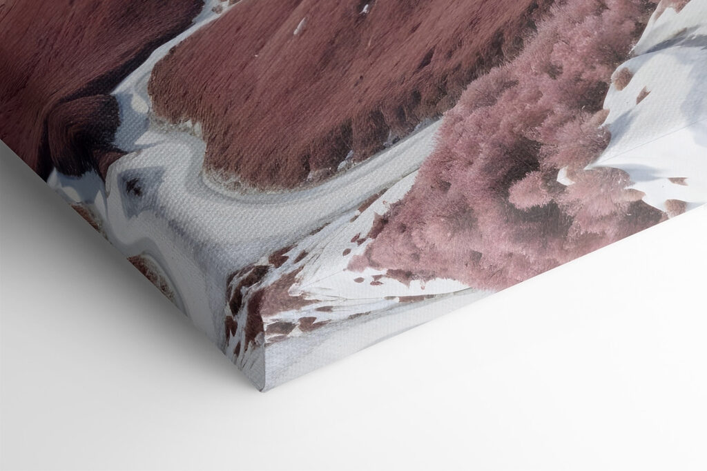 Snowy mountains with a winding road