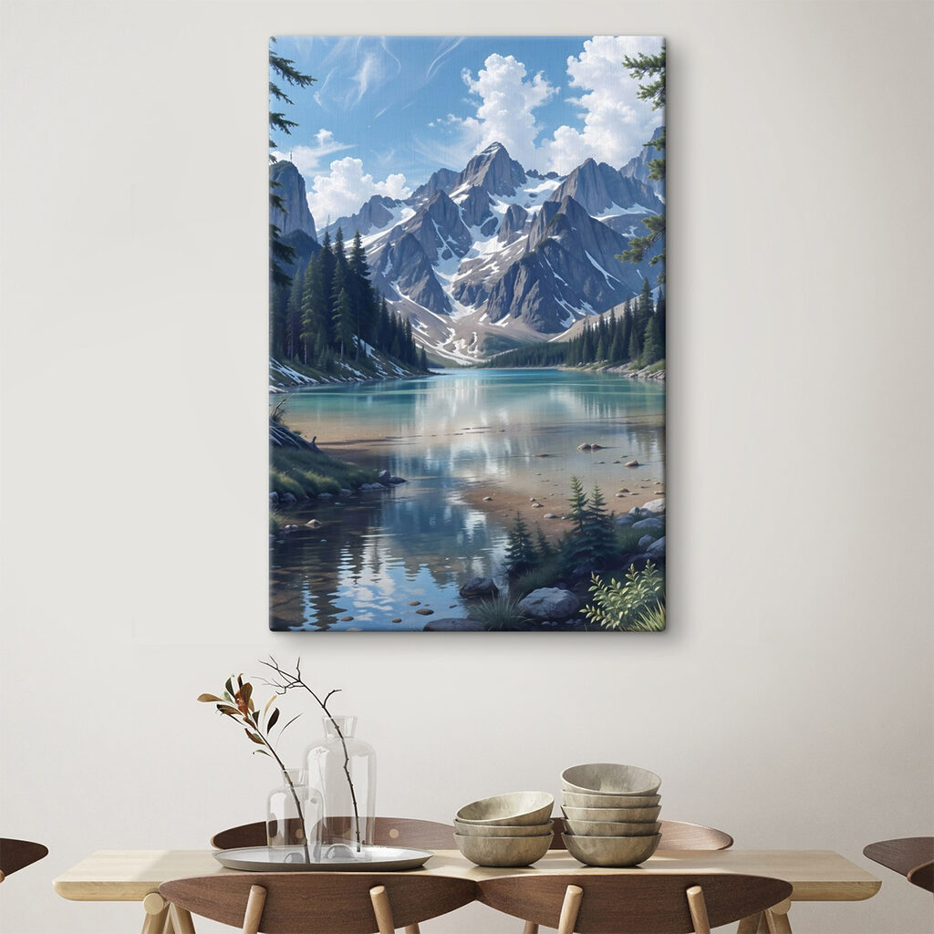 Lake surrounded by mountains