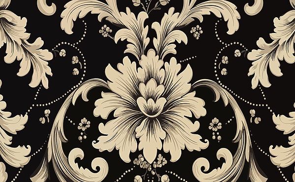 Model floral intricat pe fundal închis Model floral intricat pe fundal închis