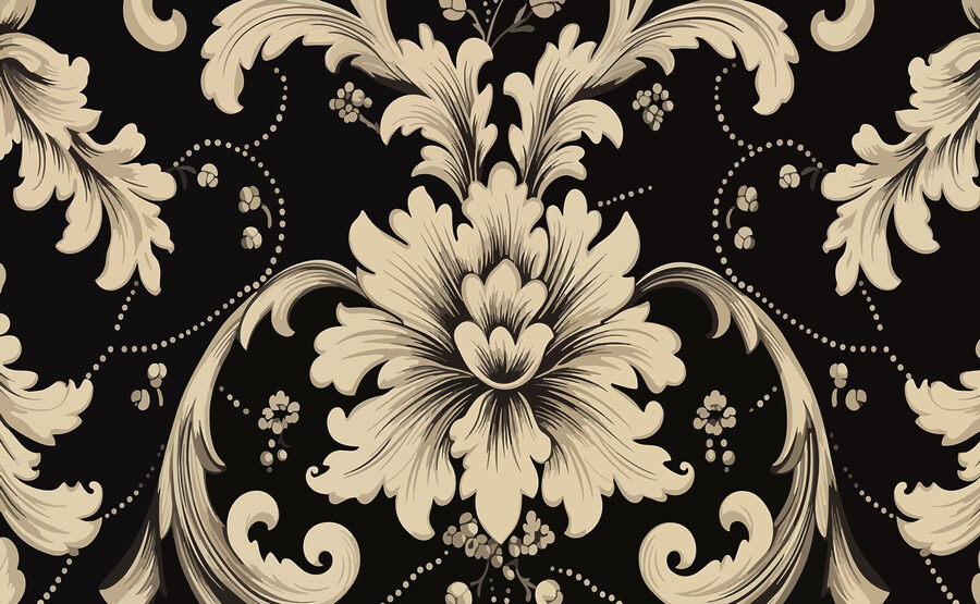 Model floral intricat pe fundal închis