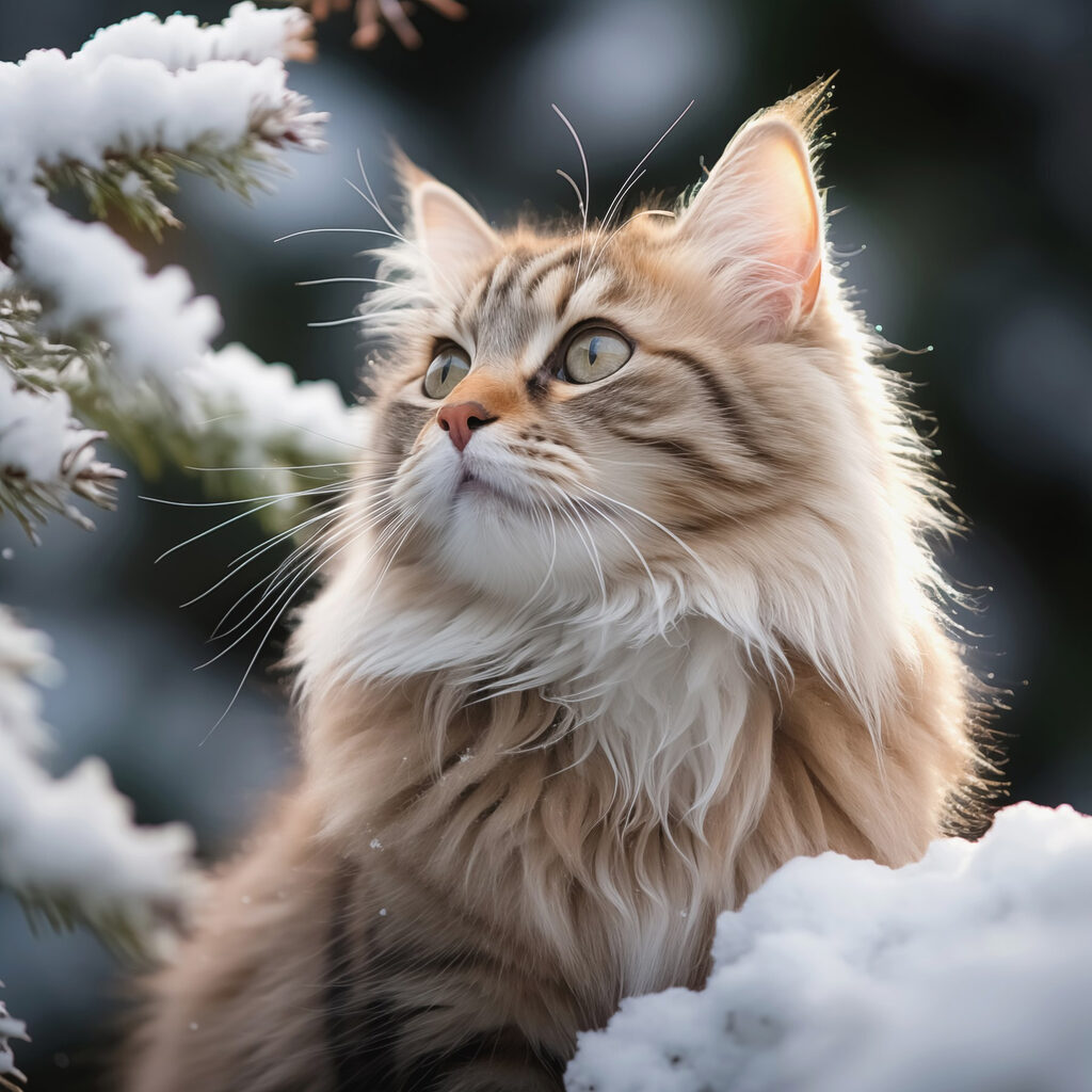 Cat sitting in snow Cat sitting in snow