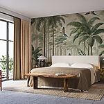 Fototapet Mural de păsări care zboară peste o pădure