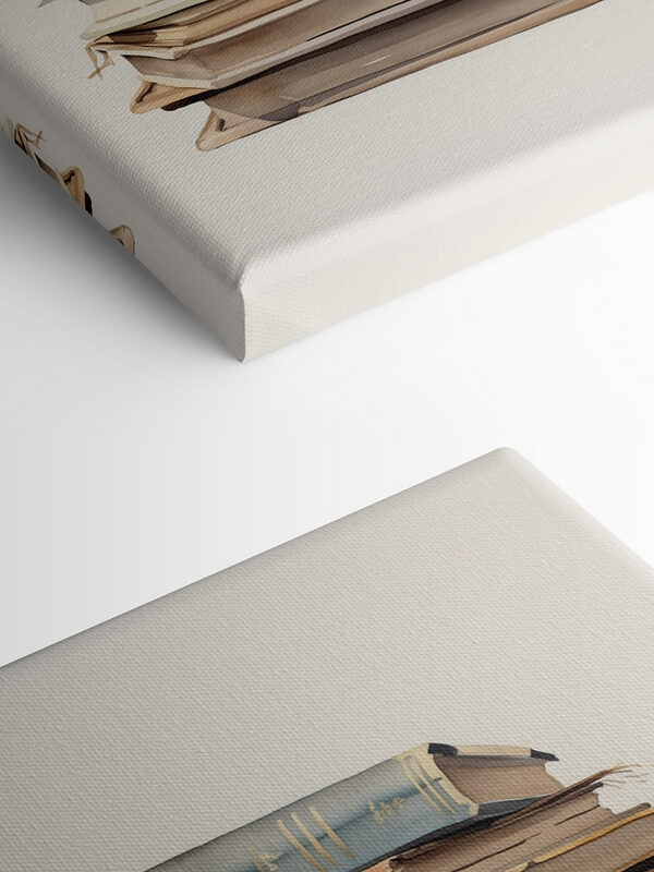 Watercolor of a stack of books