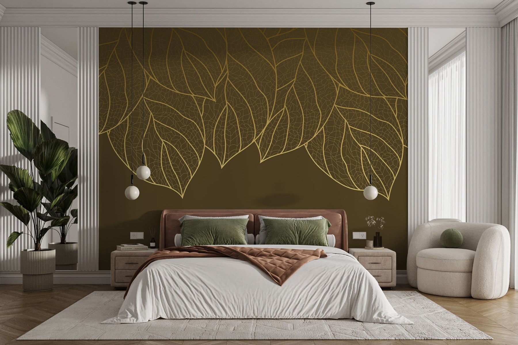Elegant leaf patterns on a muted background