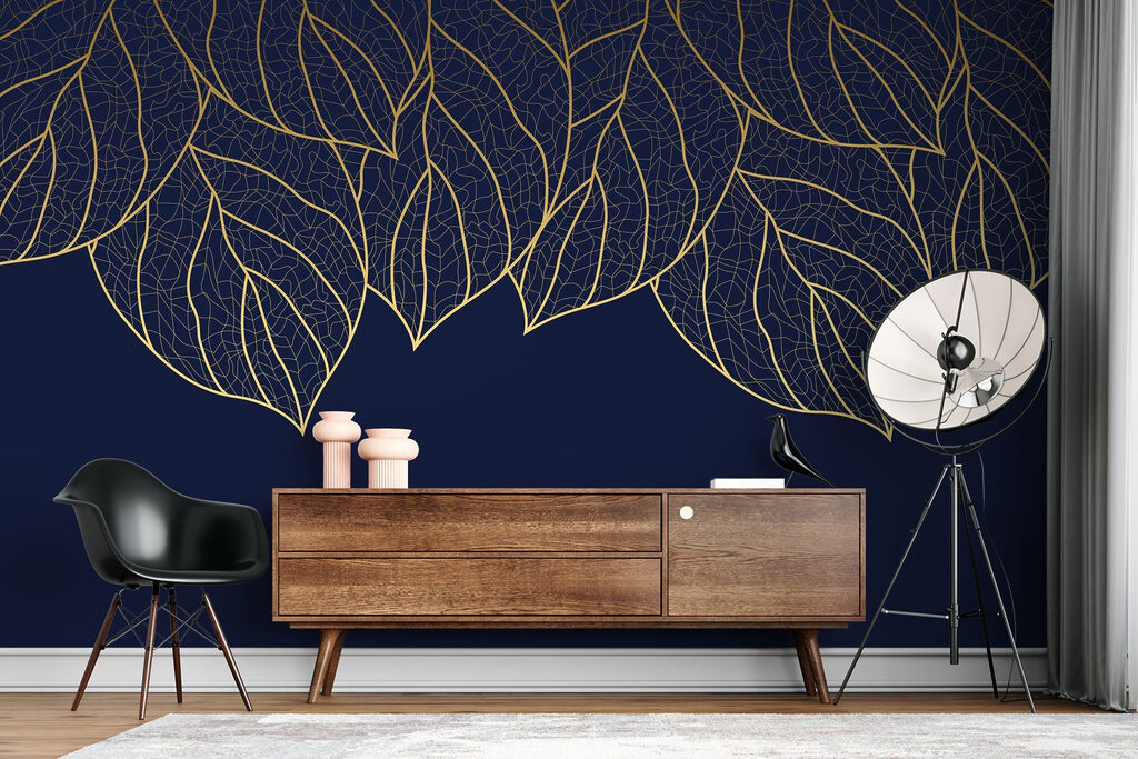 Elegant leaf pattern on dark background