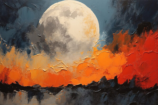 Pictura de o lună și foc Pictura de o lună și foc