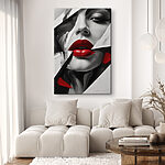 Tablouri Buze roșii în mijlocul unui design abstract