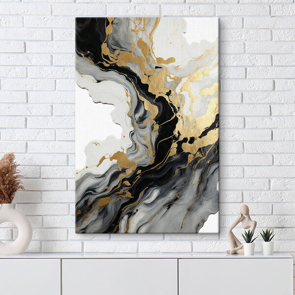 Flowing black and white patterns unite