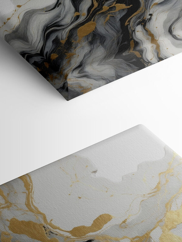 Flowing black and white patterns unite