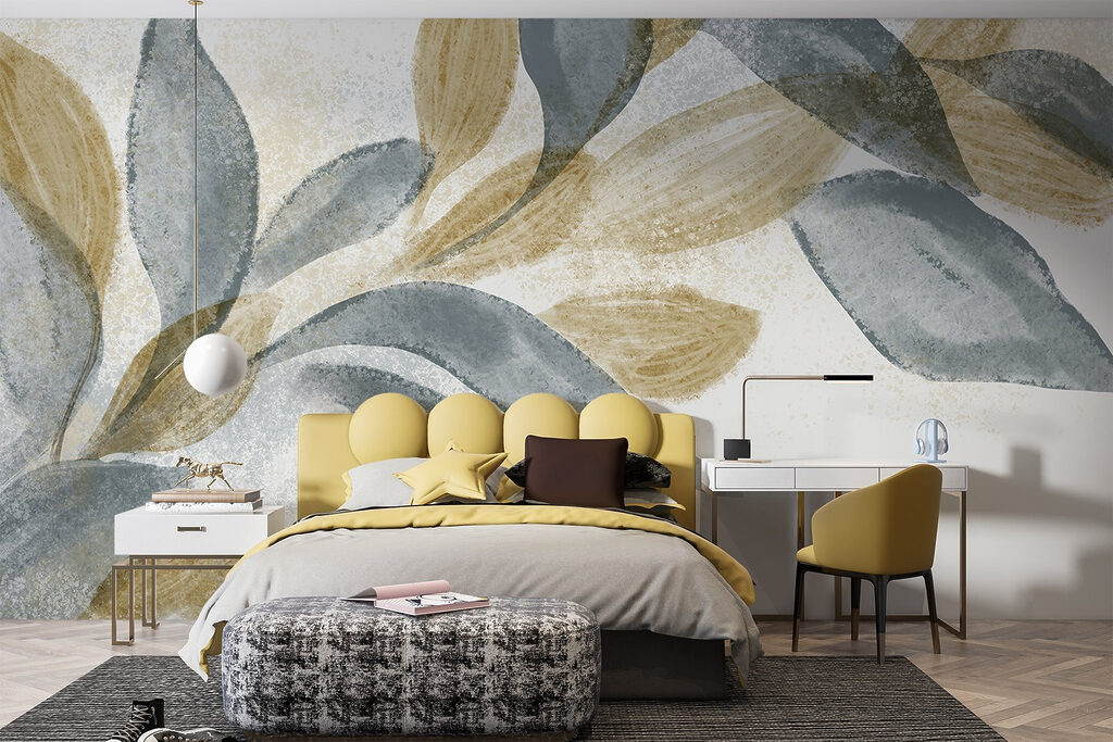 Soft leaves in gentle hues