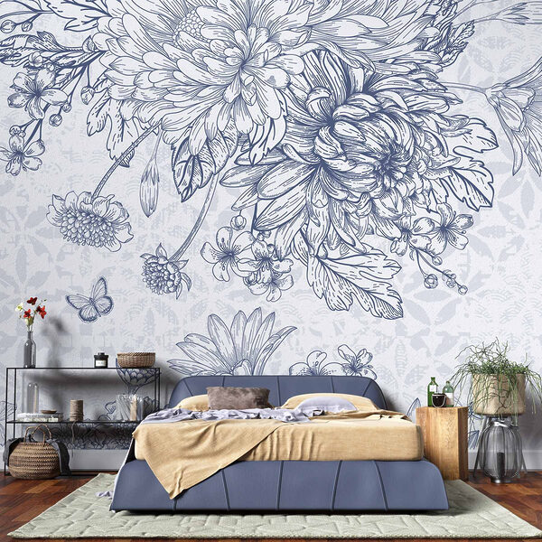 Ilustrație florală cu fluturi delicați Ilustrație florală cu fluturi delicați