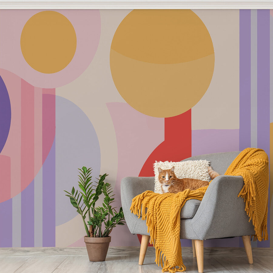 Piesă de artă colorată cu cercuri și cercuri