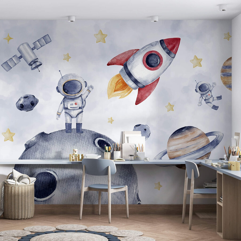 Watercolor of space objects