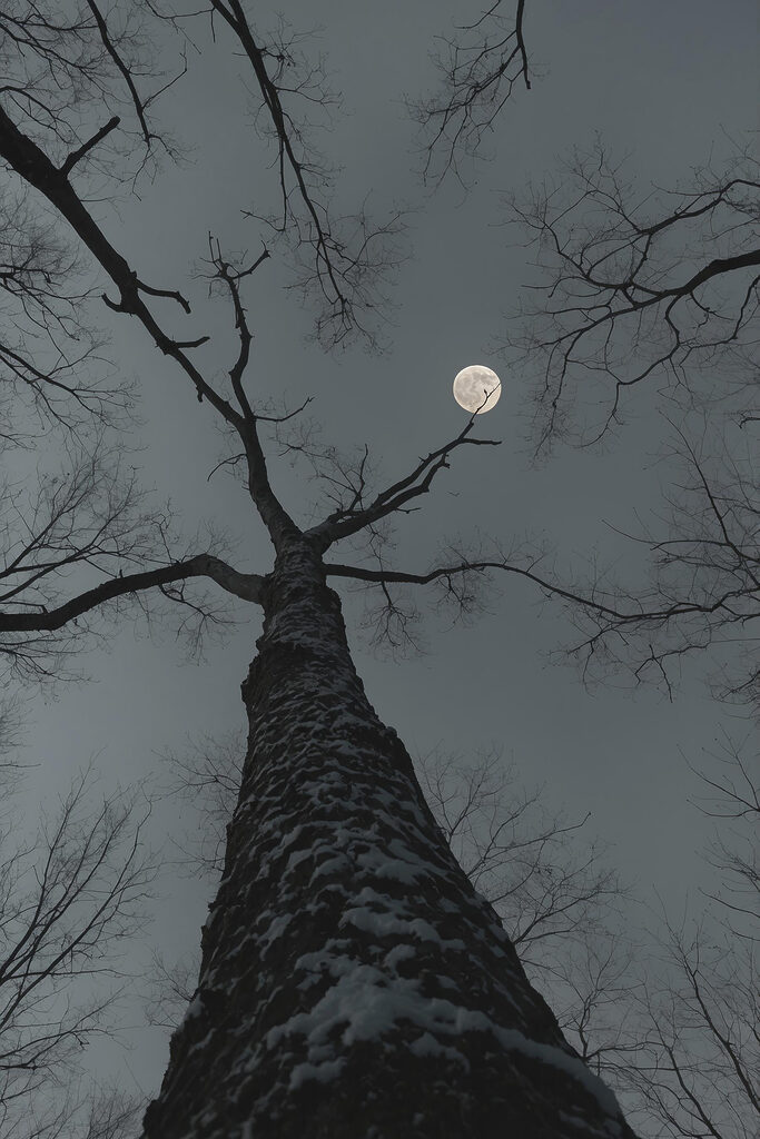 Tree with the moon in the background