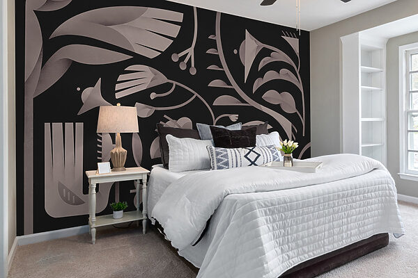 Design floral alb și negru Design floral alb și negru