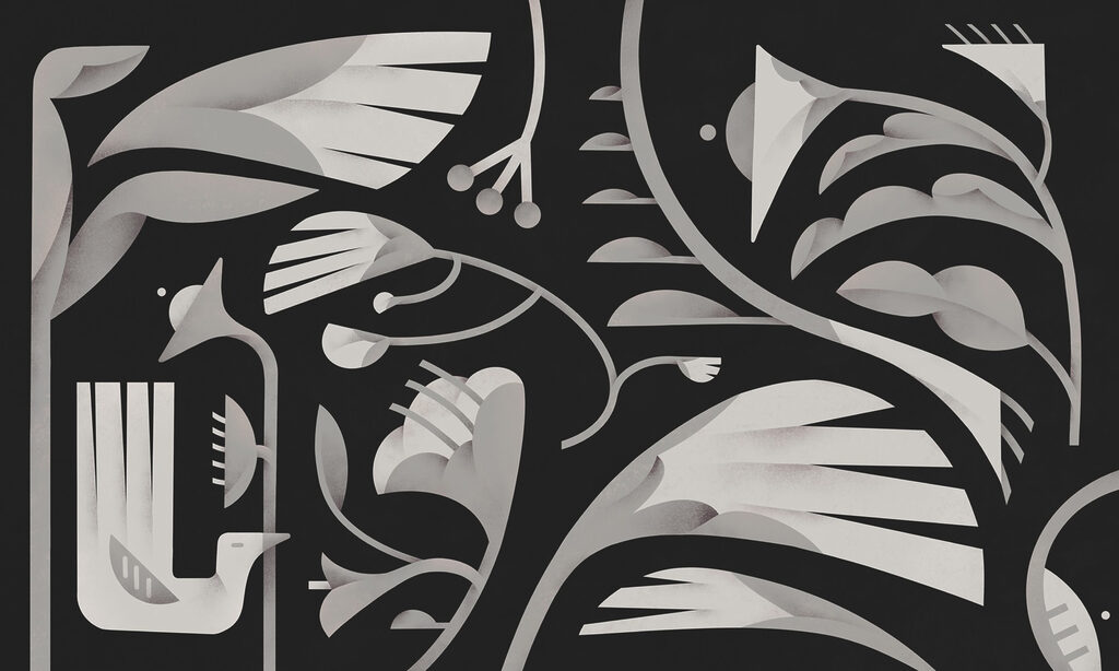 Black and white floral design Black and white floral design