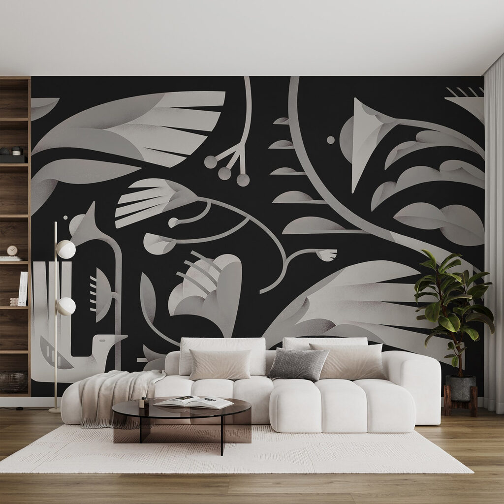 Black and white floral design Black and white floral design