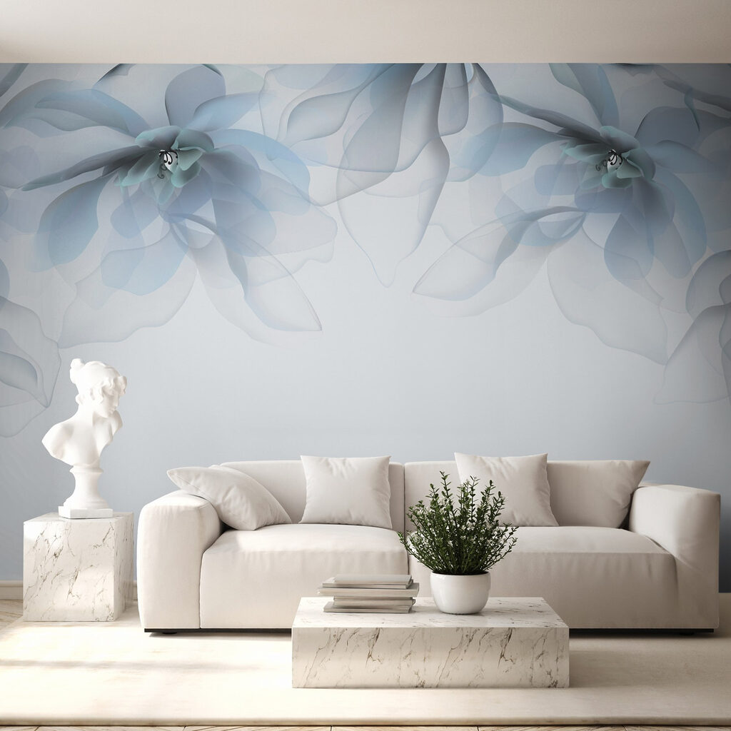 Group of flowers with white and blue flowers