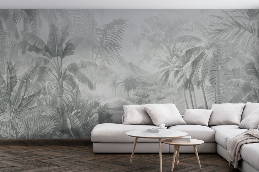 Imagine în scară de gri a unei păduri tropicale Imagine în scară de gri a unei păduri tropicale