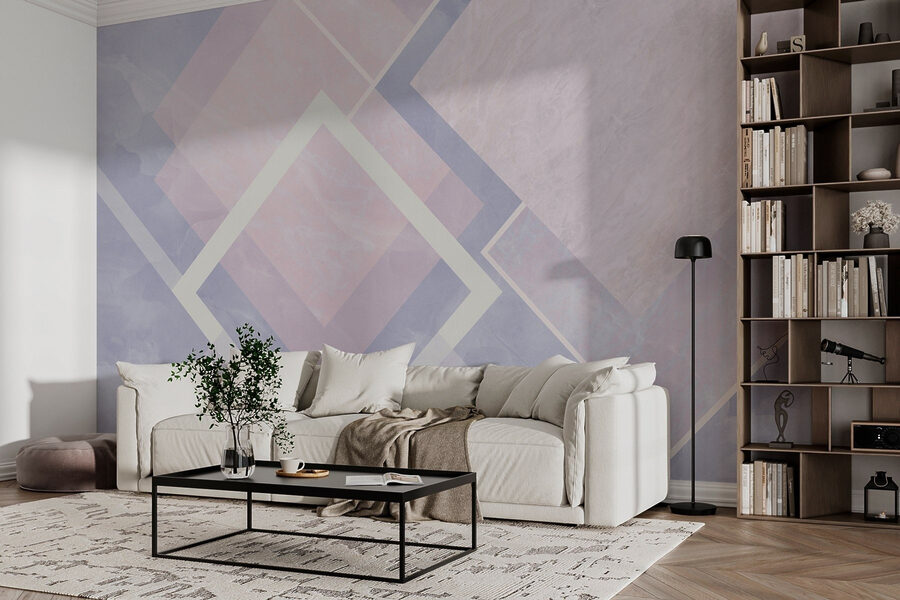 Compoziție abstractă de design geometric pastel