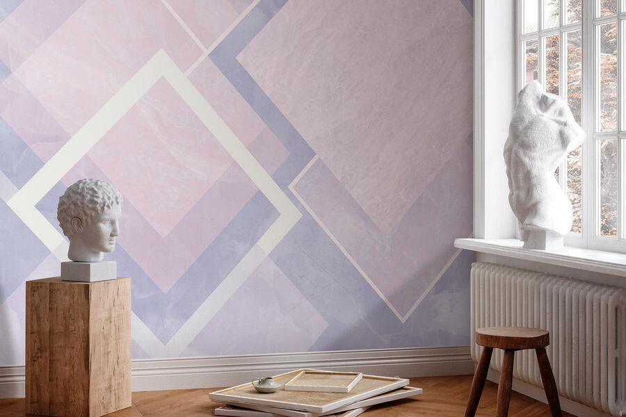 Compoziție abstractă de design geometric pastel