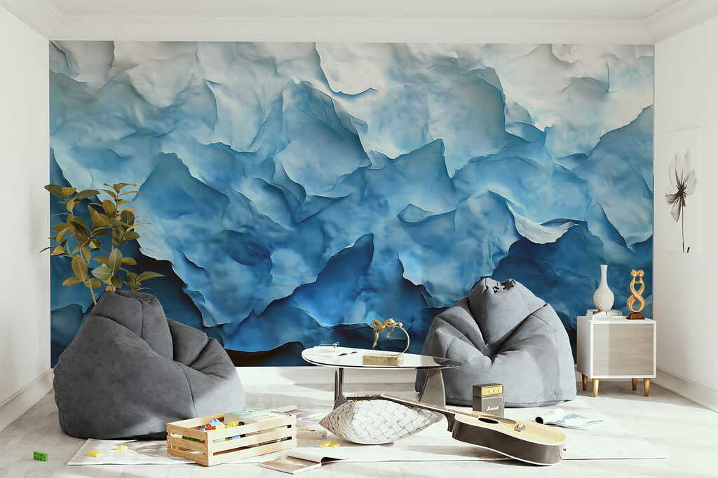 Mountains of textured icy hues