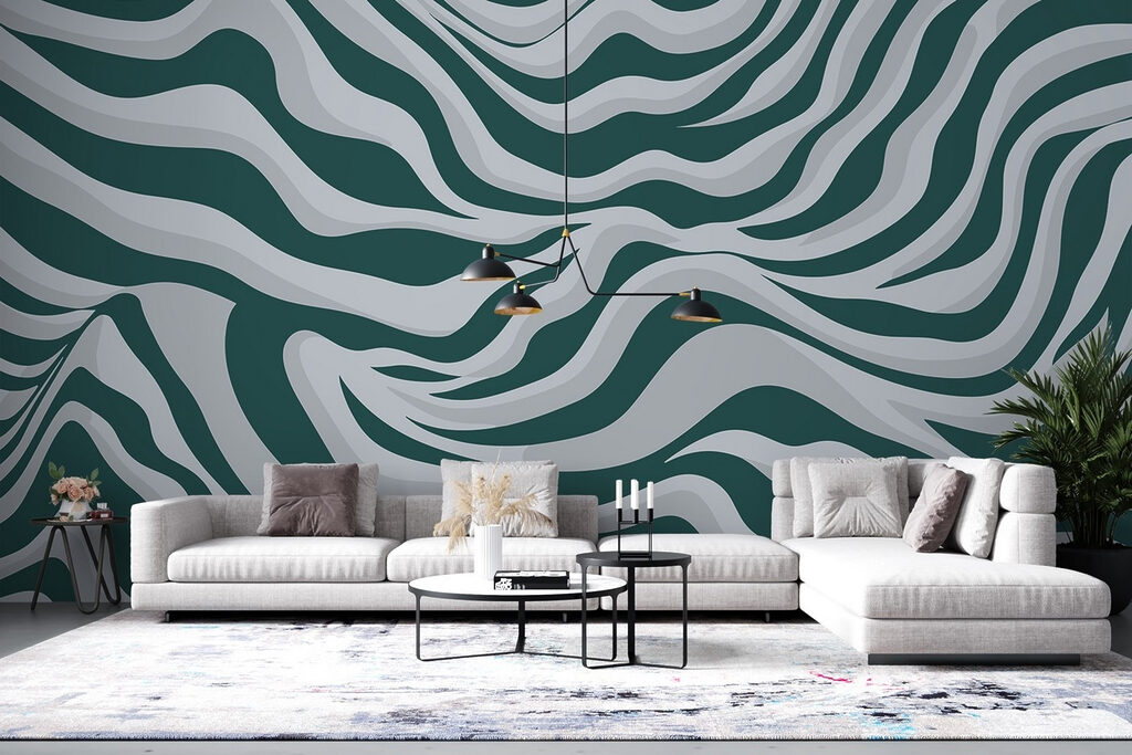 Green and white striped pattern