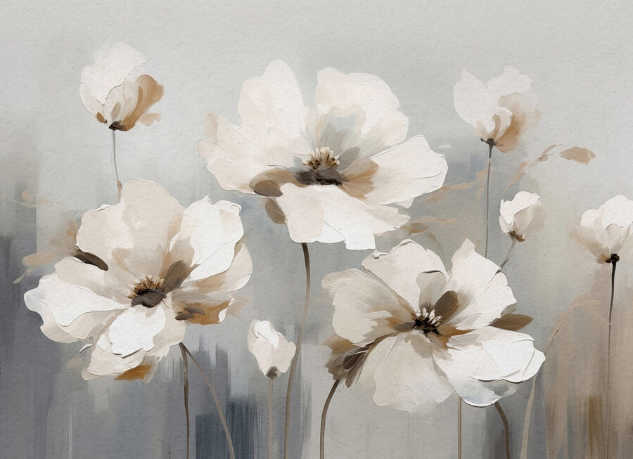 Pictura de flori albe
