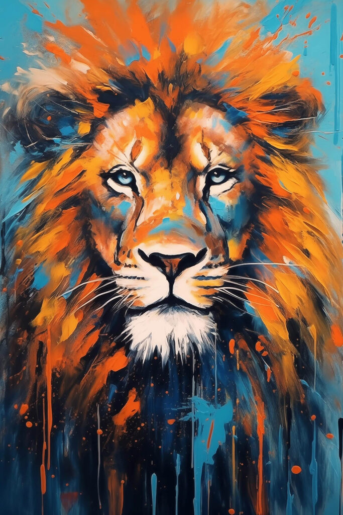 Painting of a lion Painting of a lion