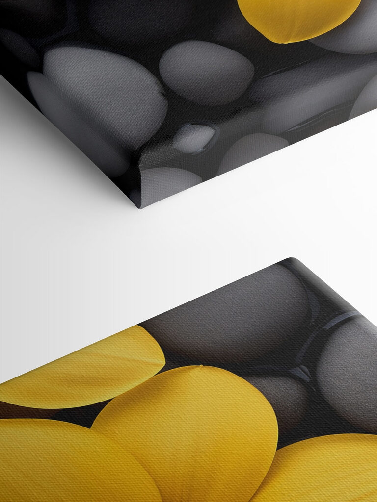 Yellow flowers on a pile of rocks Yellow flowers on a pile of rocks