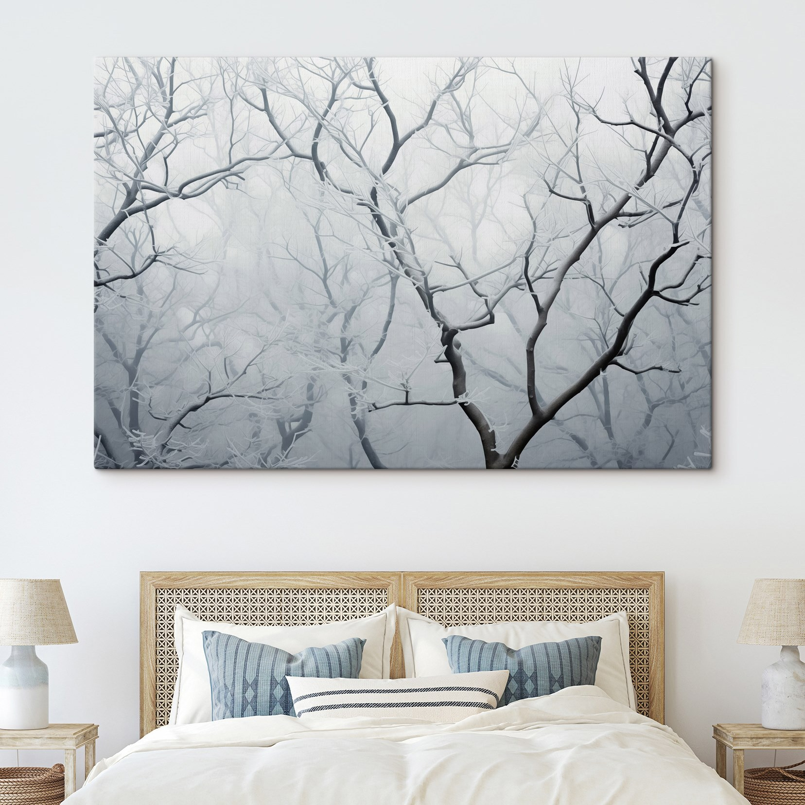 Tree branches with snow on them Tree branches with snow on them