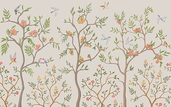 Wallpaper cu păsări și copaci Wallpaper cu păsări și copaci