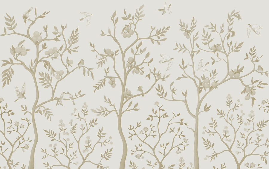 Wallpaper cu păsări și copaci
