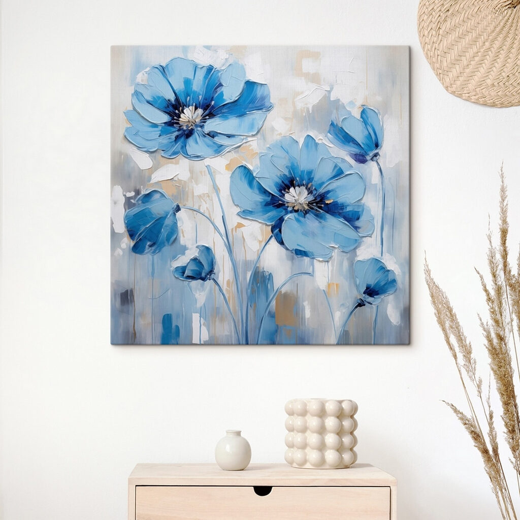 Painting of blue flowers Painting of blue flowers